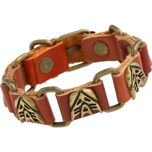 Jessingshow 2021 Genuine Leather Bracelet for Men Women Punk Style Hip Hop Bracelet Bangle Statement Jewelry Gift