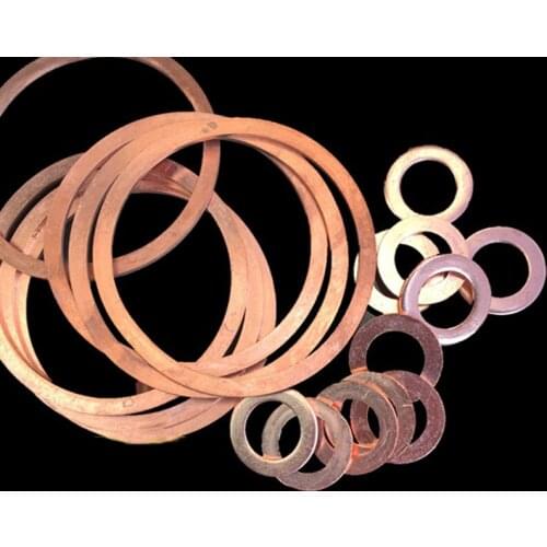 2pcs M44 M45 M48 M50 copper washers sealed ships washer cuprum flat gaskets meson gasket 38mm-50mm outer diameter 2mm thick