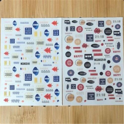 Fashion Hot Selling Colorful English Words Cute Patterns Nail Sticker Super Thin Traceless Manicu Art Nail Decals Beauty Care