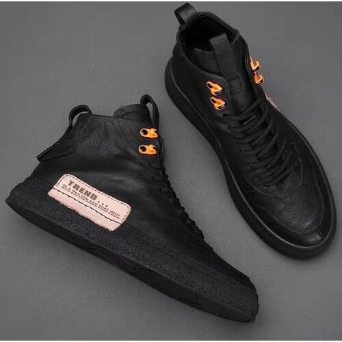 Okkdey New Martin boots autumn and winter vibrato the same style mens shoes trend wild high-top mens waterproof casual shoes