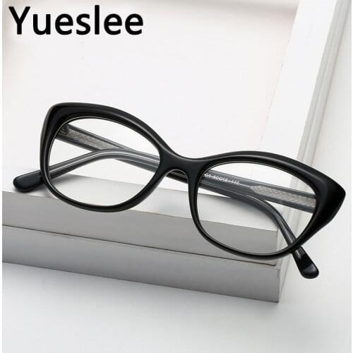 49791 Plastic Titanium Anti Blue Light Retro Cat Eye Glasses Frame Men Women Optical Fashion Computer Eyeglasses