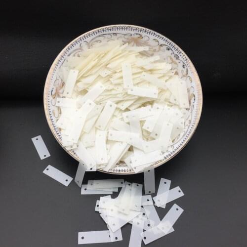 50g 6*19mm Rectangle Sequins Flat Paillettes 2 Side Holes Shoes Bags Garment Accessory Wedding Crafts DIY Flakes Matte White