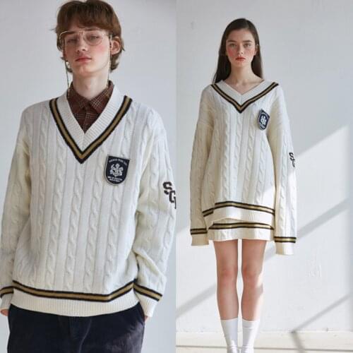 Pullovers Women Winter V-Neck Loose Long Sleeve Cute Streetwear Warm Outerwear Autumn Winter Knitted Loose Jumper Casual