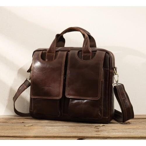 Retro Messenger Bag Handbag Handmade Leather Shoulder Messenger Bag Casual File Bag Mens First Layer of Leather Vintage Soft