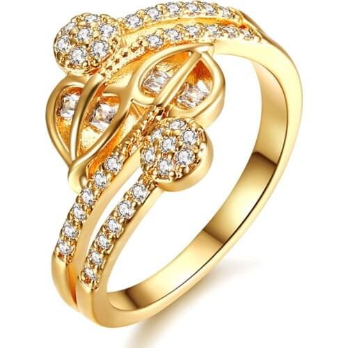 Luxury zircon diamonds Rings for women gold color gemstones anillos fashion indian jewelry Middle east bling bijoux bague gift