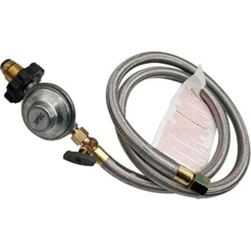 4 FT High Pressure Gas Fireplace Replacement Parts POL Type 30PSI Propane Regulator with Control Valve