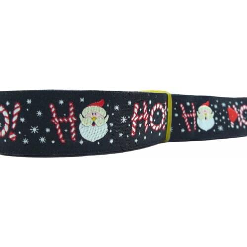 10 Meters 7/8'' 22mm Wide Santa Claus Merry Christmas Dog Collar Woven Jacquard Ribbon