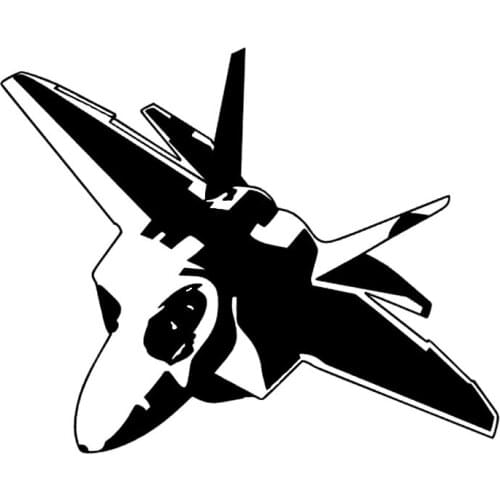 Car Sticker Exquisite Little Anime Cute Aircraft Fighter Model PVC Car Sticker Creative Cover Scratch Black/white, 16cm*13cm