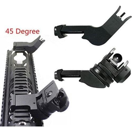Tactical Hunting Rifle Gun Front and Rear Sight 45 Degree Offset Quick Transition Spare Iron Aiming Fast Rifle RTS Sight