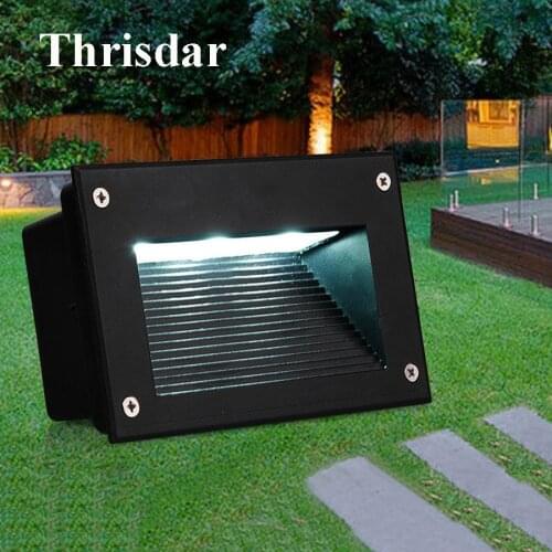 Outdoor LED Stair Step Light Waterproof Recessed Garden Patio Wall Corner Lamp Footlight Villa Pathway Lobby Staircase Light