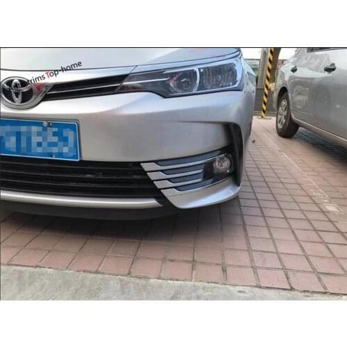 Yimaautotrims Chrome Front Face Grille Grill Lid Head Fog Lights Lamp Eyelid Eyebrow Cover Trim Fit For Toyota Corolla 2017 2018