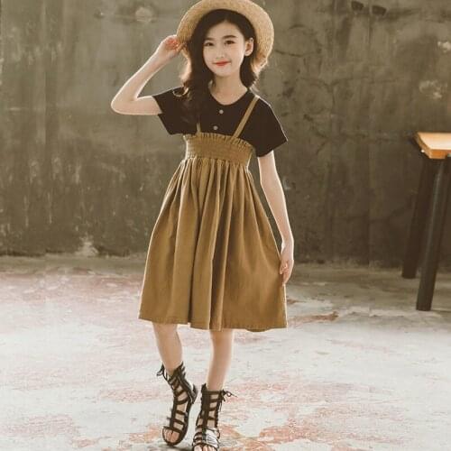 5 To 18 Years Teen Girls Skirts 2021 New Summer Spring Children Clothing High Waist Kid Skirts For Girl Suspender Skirt Autumn