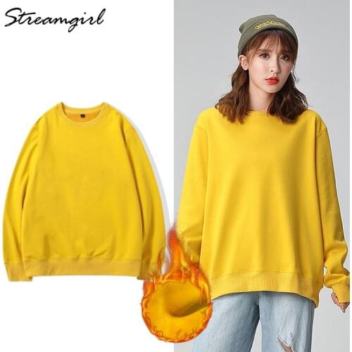 Womens Sweatshirt Women Fleece Femme Autumn Winter Warm Velvet Sweatshirts For Women 2020 Oversized Winter Sweatshirt Plue Size