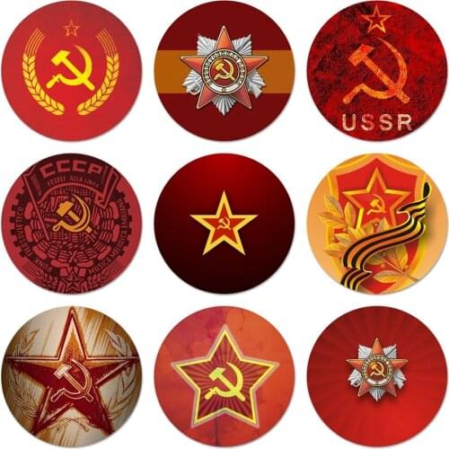 58mm Union USSR Grunge Flag Badge Brooch Pin Accessories For Clothes Backpack Decoration gift