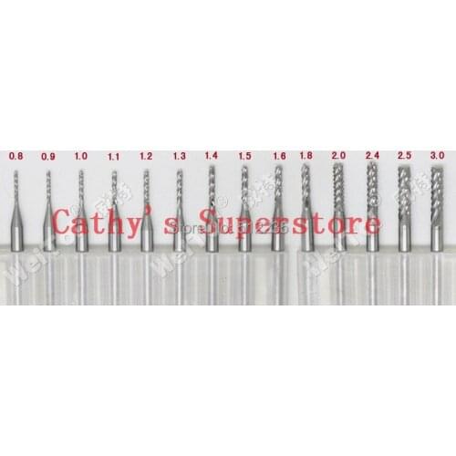 0.8-1.8mm NEW CNC PCB Bits, 10pcs PCB End Milling Cutting Tool Set for Print Circuit Board Drill