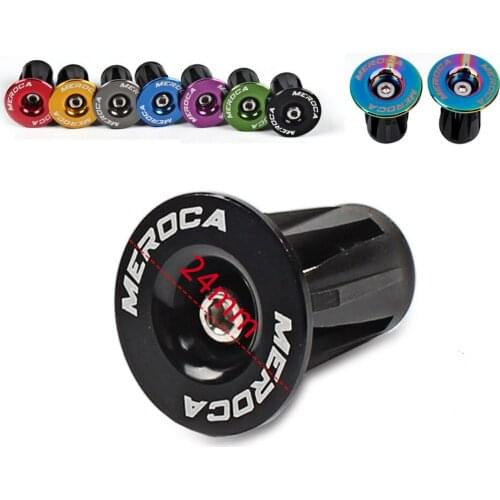 1 Pairs MTB Road Bike Grips Cap Plugs Bicycle Durable Aluminum Alloy Handlebar Grips Bar End Cap Plug M4*34mm Cycling Accessory