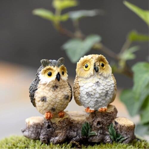 1 Pcs Cute Night Owl Animal Figures Miniature Figurine Statue Resin Craft Action Toy Figures anime children figure world