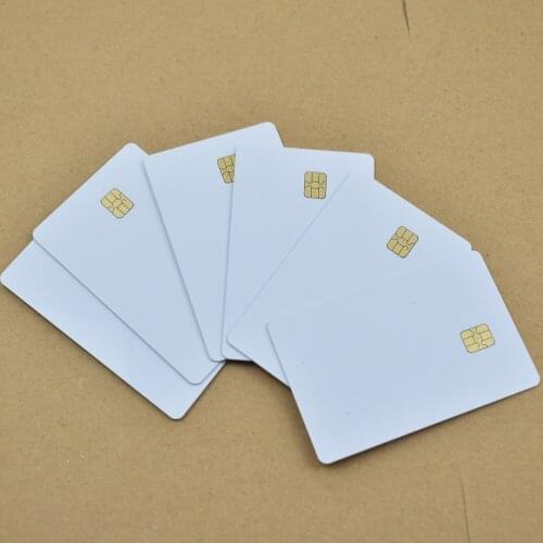 10pcs/lot ISO7816 White PVC Card with SEL 4442 Chip Contact IC Card Blank Contact Smart Card