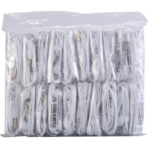 1000pcs/lot AAAA J5 Headsets In-ear Earphones Headphones Hands-free with Mic For Samsung HTC Xiaomi Phones