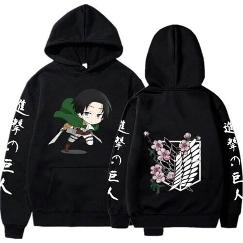 2021 Anime Hoodie Attack on Titan Hoodied Long Sleeve Streetwear Harajuku Kawaii Unisex Tops