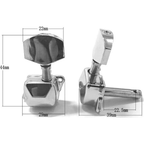 WXTF 6PCS Guitar String Tuning Pegs Metal Semi-Closed Guitar String Button Tuner Machine Heads for Acoustic Electric Guitars