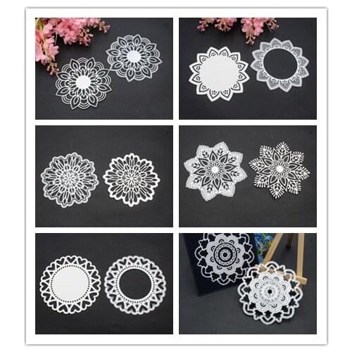 6 style Multi Layered Floral Frame Dies Cut Flower Metal Cutting Dies Stamp for Scrapbooking diy Embossing Paper Card making