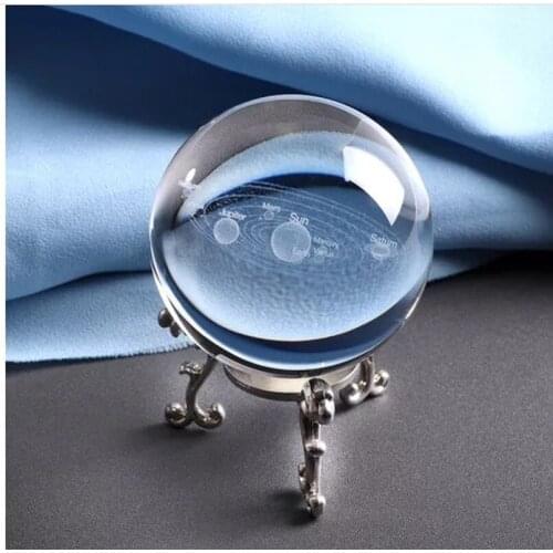 60mm Laser Engraved Solar System Ball 3D Miniature Planets Model Sphere Glass Globe Ornament Home Decor Gift for Astrophile