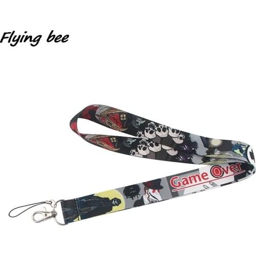 Flyingbee Plague Doctor Game Over Skeleton Creative Lanyard ID Card Pass Gym Mobile Badge Holder Lanyard Key Holder X1494