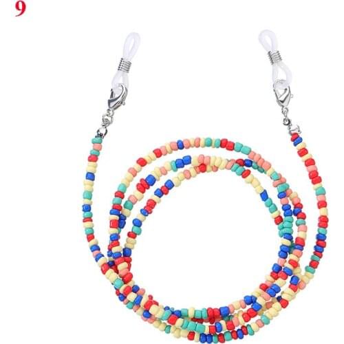 Bohemian Colored Mask Strap Beaded Glasses Chains Women Face Mask Lanyard Anti Slip Womens Neck Chain For Eyeglass Sunglasses