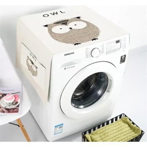 Nordic Animal Drum Washing Machine Cover Cotton single Door Refrigerator Cover Kitchen Fridge Dust Cover Home Organization