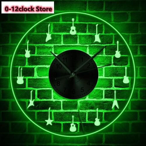 Guitar Breeds Decorative Acrylic Wall Clock Guitars Family Wall Art Musical Instrument Wall Clock Gift For Musician