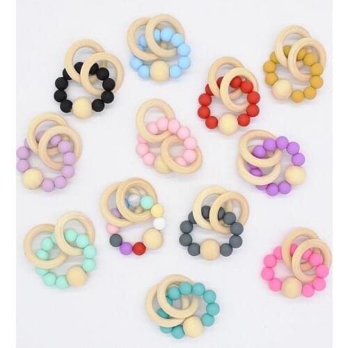 Baby Silicone Teether Nursing Bracelets Cartoon Pacifier Chain Clip Holder Nipple Baby Rattle Stroller Accessories Teethers Toys