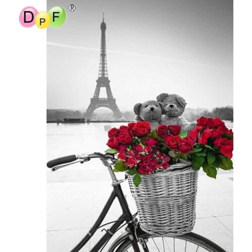 DPF Full Square 5D DIY Diamond Painting Cross Stitch black & red rose diamond Embroidery Rhinestone diamond Mosaic Painting Gift