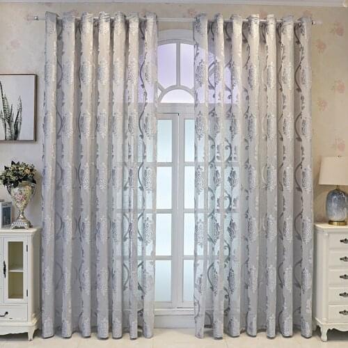 European Gray Tulle Curtains for Living Room Bedroom Luxury Sheers Curtain Drapes for Windows Screen