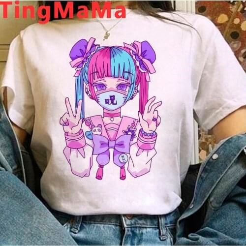 Japanese Anime Harajuku E-girls Punk t shirt women vintage streetwear 2021 summer top t-shirt
