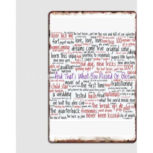 And Thats What You Missed On Glee Episodes Metal Sign Plates Club Bar Pub Designing Tin Sign Poster