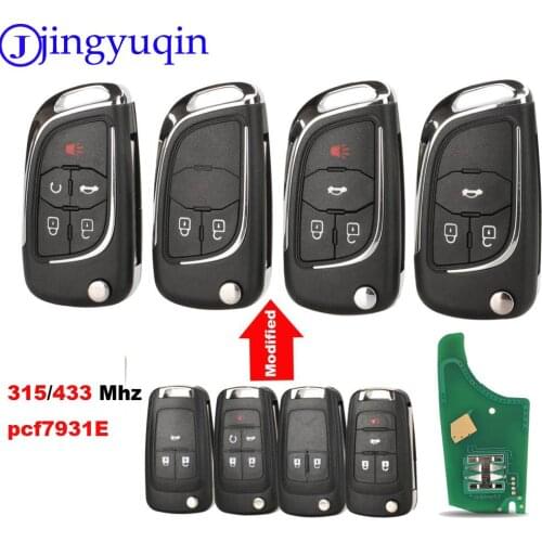 Jingyuqin 2/3/4/5 Buttons 315/434Mhz Car Remote Car Key Control For Chevrolet Malibu Cruze Aveo Spark Sail