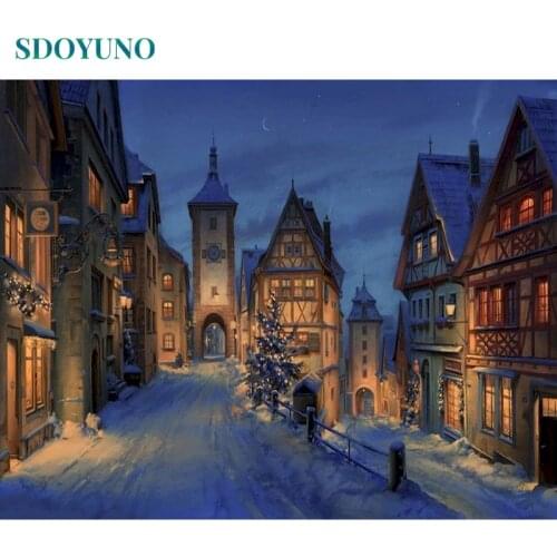 SDOYUNO 60x75cm Oil Painting By Numbers Kits DIY Pictures By Numbers On Canvas Landscape Frameless Hand Painting Home Decor