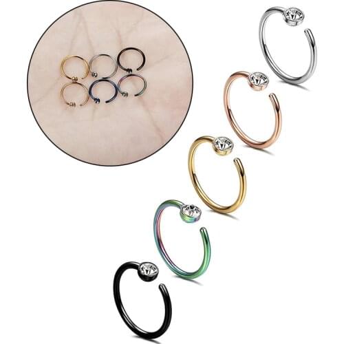 Stainless Steel Nose Ring Unisex Body Jewelry Horseshoe Women Nose Piercing Septum Lip Ring Men Nose Rings & Studs