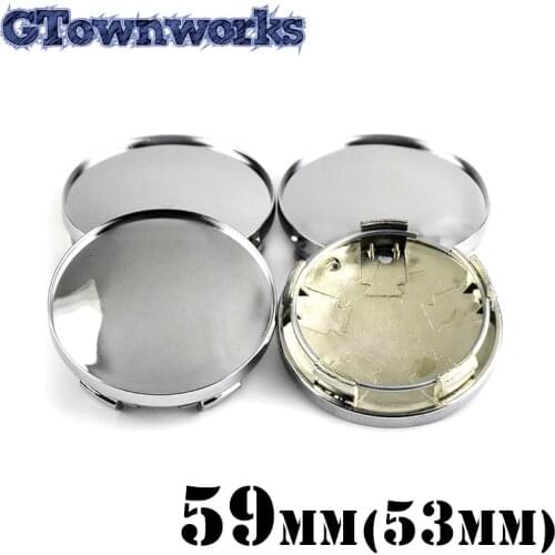 4 pcs 60mm Chrome Silver Wheel Center Cap For Car Rim ABS Plastic Hubcap Dust Cover with Steel Ring