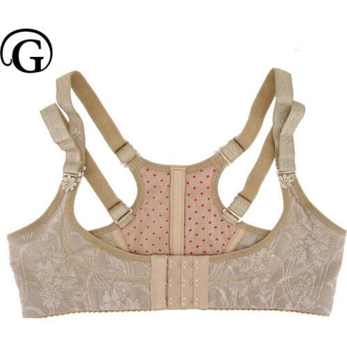 Posture Corrector Bras Breast Lifter Women Sexy Tops Push Up Underwear Gather Chest Front Closure Floral Wire Free