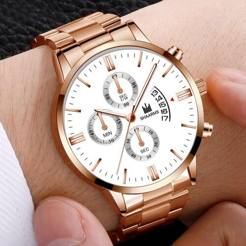 2019 Hot Relogio Masculino Fashion Men Luxury Business Watches Stainless Steel Band Analog Quartz Wristwatch Male Man Date Clock