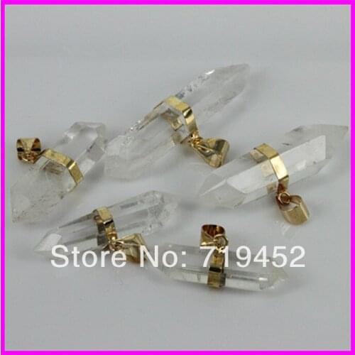 New arrival! Wholesale 5pcs/lot Natural Clear Quartz Crystal Point Pendants Gem stone jewelry Pendant for necklace DIY