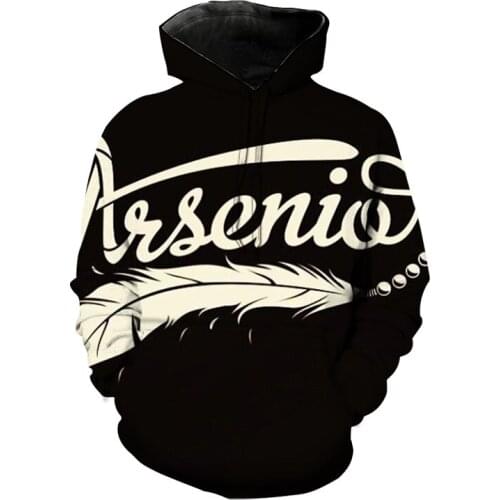 New 3D printed English alphabet hoodie Mens casual sweatshirt Harajuku jacket Autumn and winter coat pullover men tops XXS-6XL