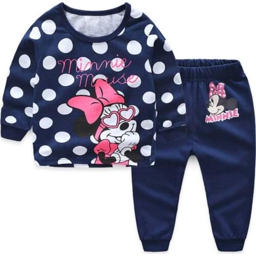 Mickey Baby Girl Clothes Pajamas Childrens Clothing Set Toddler Girl Set Winter Childrens Clothing Disney Girl Costume