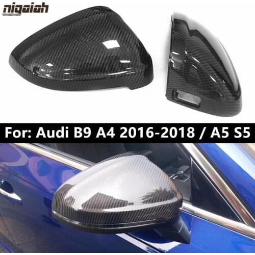 OEM Fitment Mirror Cover for Audi A4 B9 2016 2017 2018 A5 S5 2016 Real Carbon Fiber Mirror Caps 1:1 Replacement Housing