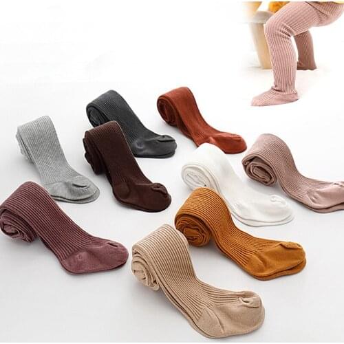 Autumn Winter Baby Tights Knitted Solid Color Baby Girl Tights Infant Baby Stockings Collant Girl Warm Pantyhose Infant Clothing