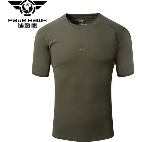 PAVEHAWK Army Military Clothing Fashion Men Breathable Mens Short Sleeve Fitness T-shirt Crossfit Gyms Tee Casual Summer Shirt