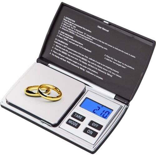 Portable Digital Jewelry Scale 0.01g 500g Electronic Blue LCD Gram Balance Weight Precision 0.01 Pocket Kitchen Lab Scales