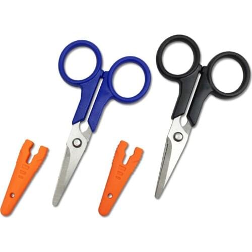 Wokotip Portable Fishing Scissor Stainless Steel Scissor Fishing Plier Cut PE line Braid Line Lure Cutter Carp Fishing Tools